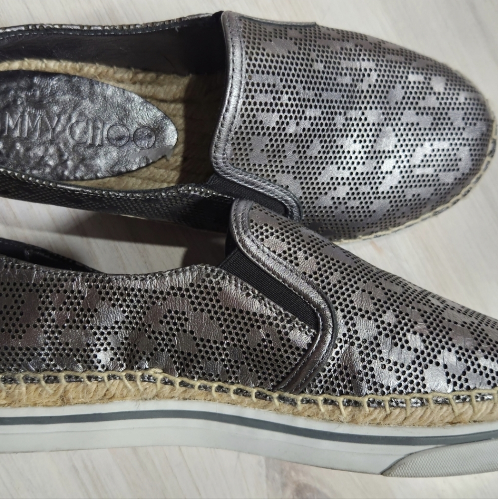 Jimmy Choo Dawn Lasered Leopard-Print Espadrilles - Picture 7 of 10